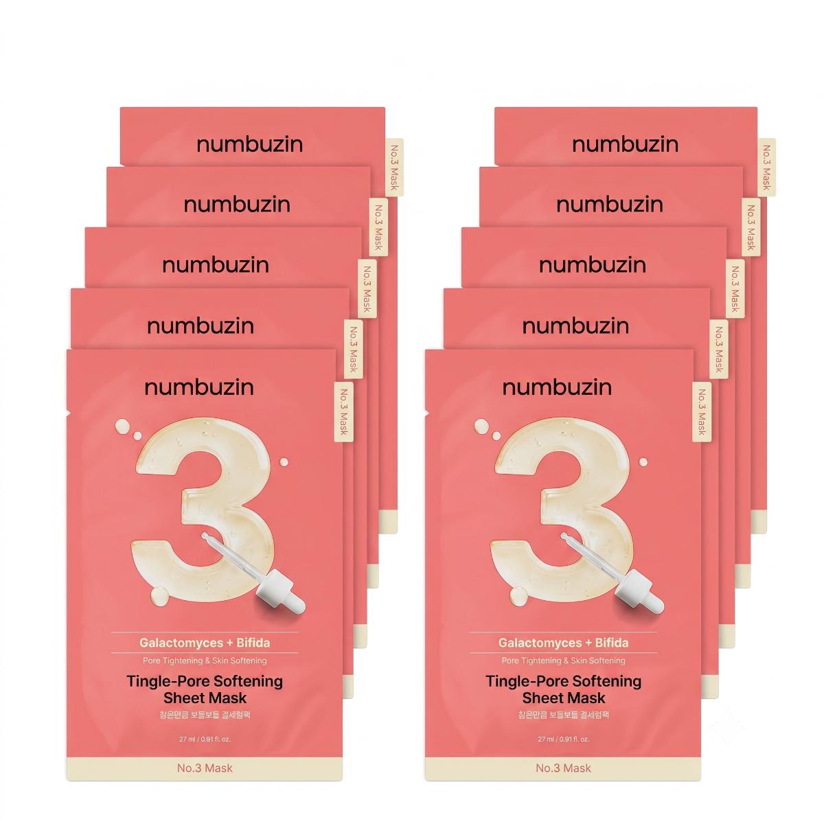 numbuzin No.3 Tingle-Pore Softening Sheet Mask 10 Sheets